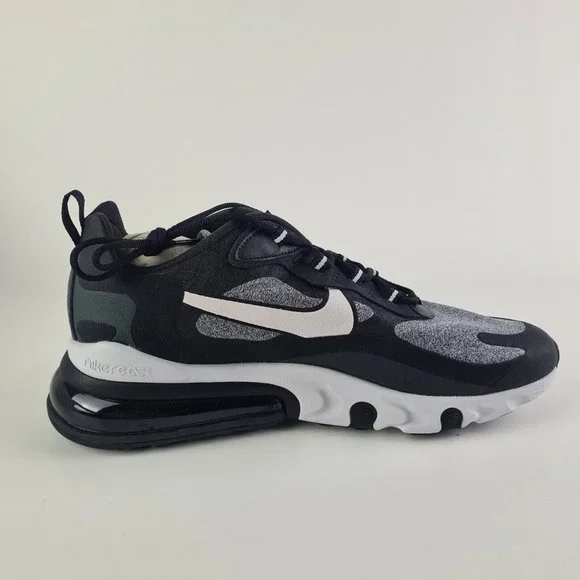 Nike Air Max 270 React Black Running Sneakers Athletic Mens Shoes - Picture 3 of 11